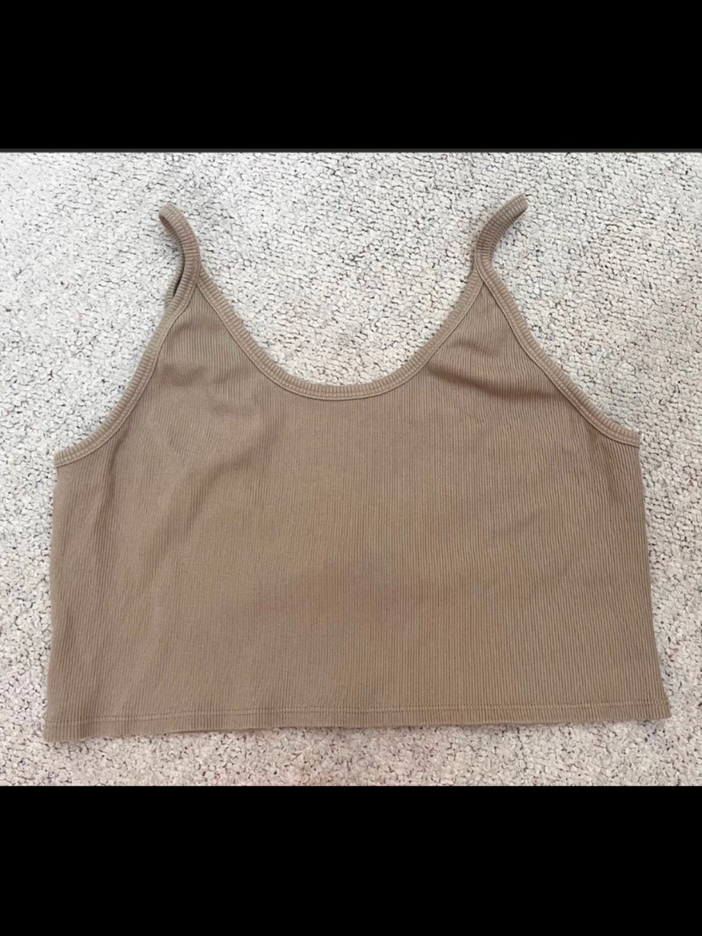 ARQ Nico Tank Taupe 3X Woman’s Ribbed Cropped Top Tan